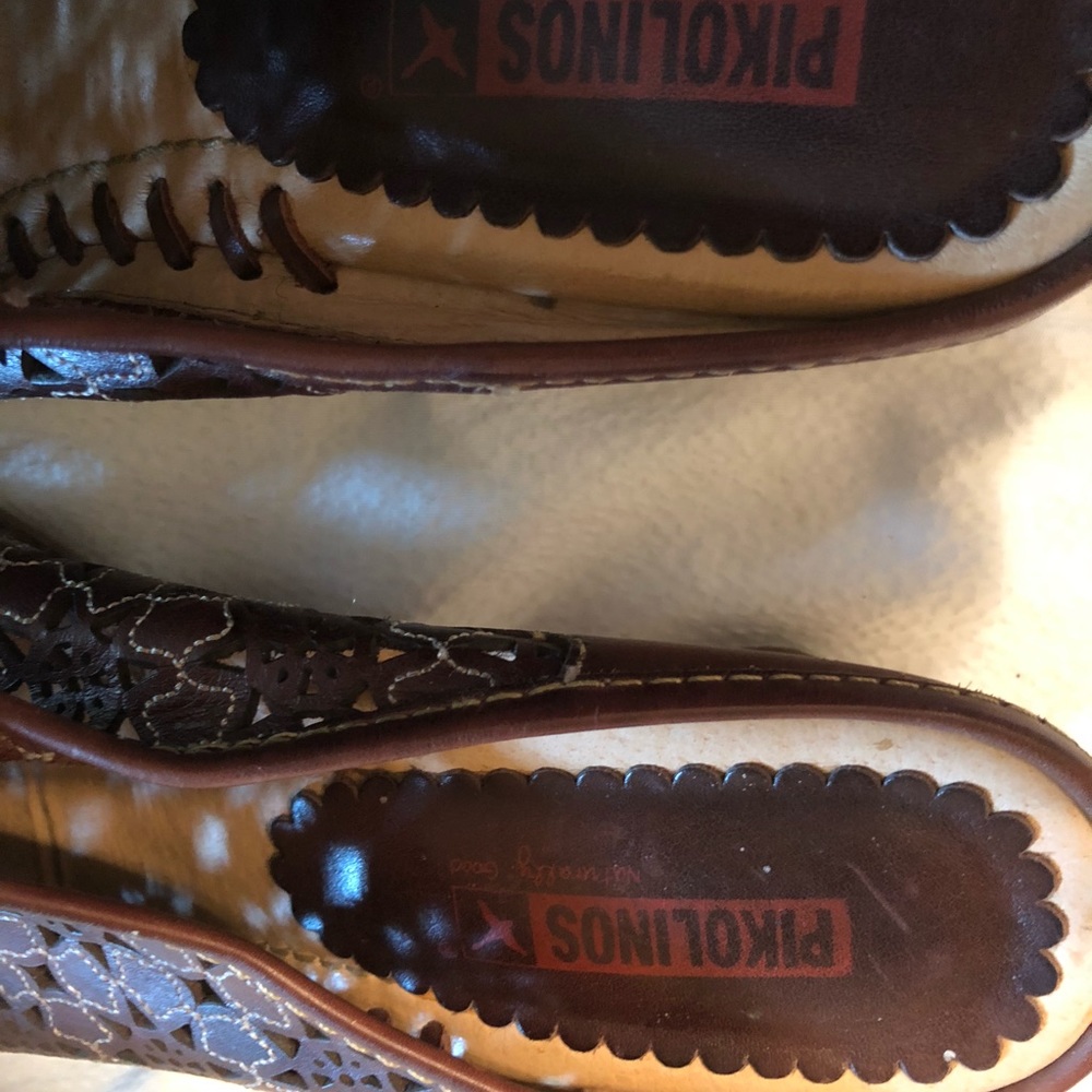 Pikolinos Brown Leather Clogs - Picture 4 of 8